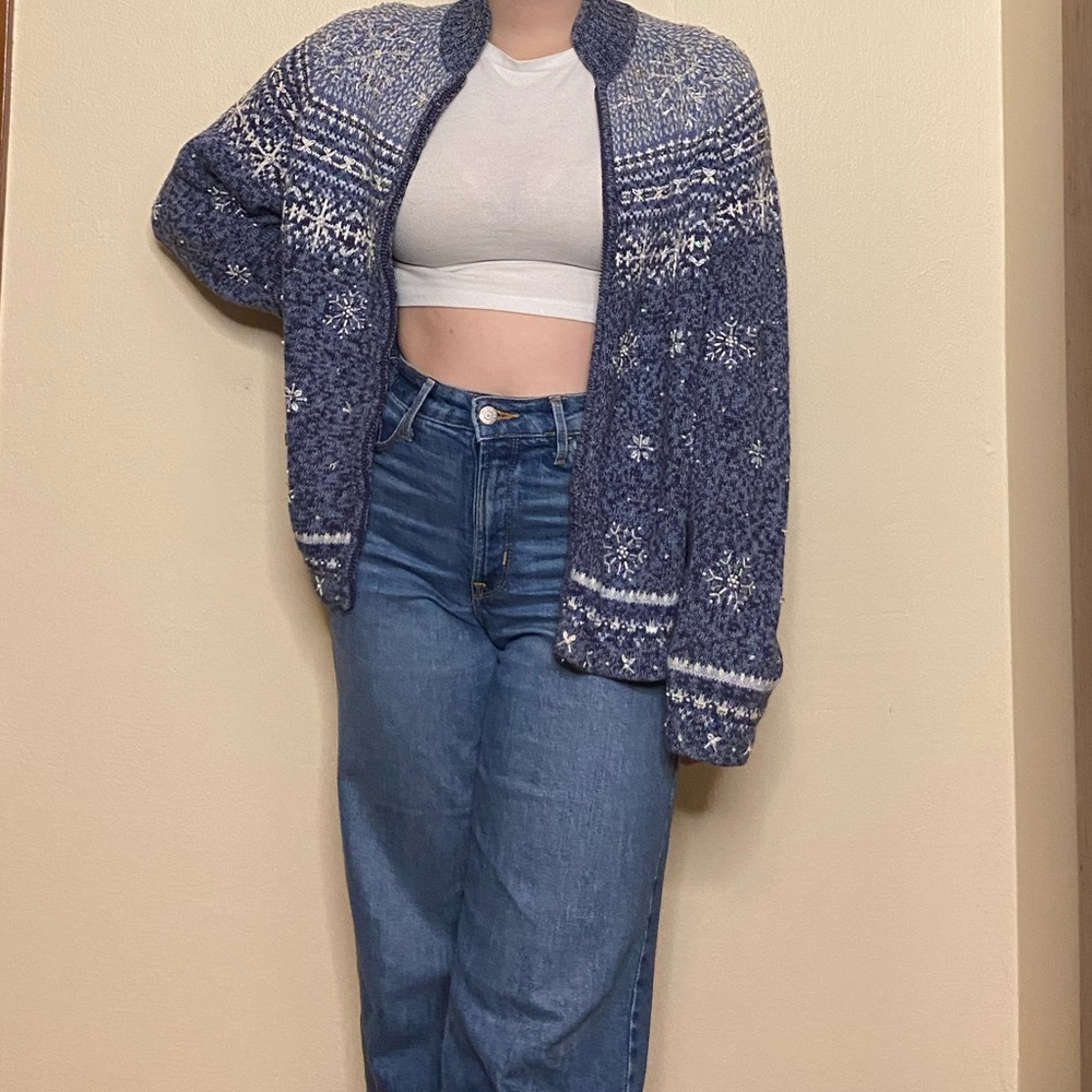 Navy tiara sweater